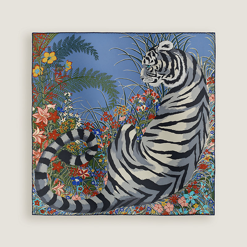 Tyger Tyger scarf 70 - Black | Hermès USA